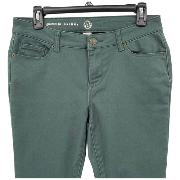 Westport Sz 4 Green Skinny Leg Pants Comfort Stretch Material Casual Flat Front - Picture 3 of 9